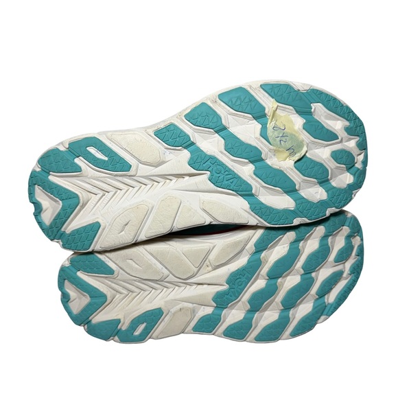 Hoka Clifton 8 Women\'s Teal and Red Athletic Shoes size 10B